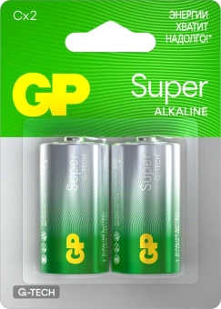 Батарея GP Super G-Tech Alkaline 14A LR14 C (2шт) блистер от магазина РЭССИ