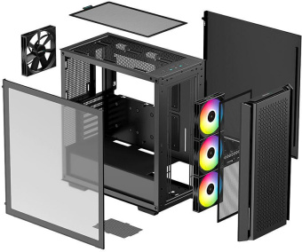 Корпус Deepcool CG560 черный без БП ATX 2x120mm 1x140mm 2xUSB3.0 audio bott PSU от магазина РЭССИ