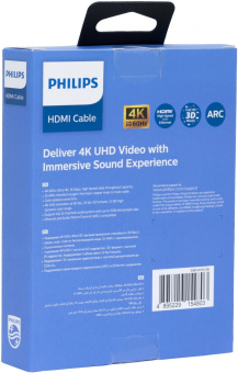 Кабель аудио-видео Philips 4K 60 Гц Ultra HD HDMI (m)/HDMI (m) 1.5м. позолоч.конт. черный (SWV4110/56) от магазина РЭССИ