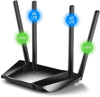 Роутер беспроводной Cudy LT400 N300 10/100BASE-TX/4G cat.4 черный от магазина РЭССИ