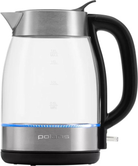 Чайник электрический Polaris PWK 1817CGL 1.8л. 2200Вт нержавеющая сталь/черный корпус: стекло/металл от магазина РЭССИ