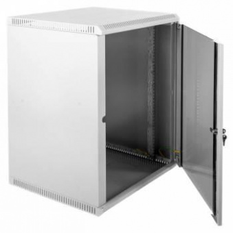 Шкаф коммутационный ЦМО ШРН-ЭКОНОМ (ШРН-Э-15.650) настенный 15U 600x650мм пер.дв.стекл 65кг серый 600мм 26.6кг 180град. 746мм от магазина РЭССИ