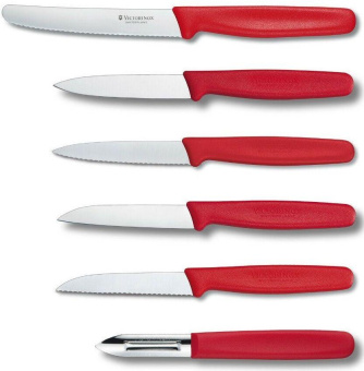Набор ножей кухон. Victorinox Standart (5.1111.6) компл.:6предм. красный подар.коробка от магазина РЭССИ