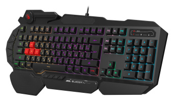 Клавиатура A4Tech Bloody B310N черный USB Multimedia for gamer LED (подставка для запястий) (B310N) от магазина РЭССИ