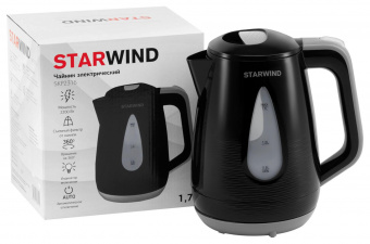 Чайник электрический Starwind SKP2316 1.7л. 2200Вт черный/серый (корпус: пластик) от магазина РЭССИ