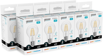 Лампа филам. Gauss Filament 11Вт цок.:E27 груша св.свеч.бел.нейт. (упак.:10шт) (22221) от магазина РЭССИ