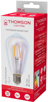 Лампа филам. Thomson Filament TH-B2341 7Вт цок.:E27 эдисон 220B 6500K св.свеч.бел.хол. ST64 (упак.:1шт) от магазина РЭССИ
