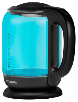 Чайник электрический Hyundai HYK-G2806 1.8л. 2200Вт голубой/черный (корпус: стекло) от магазина РЭССИ