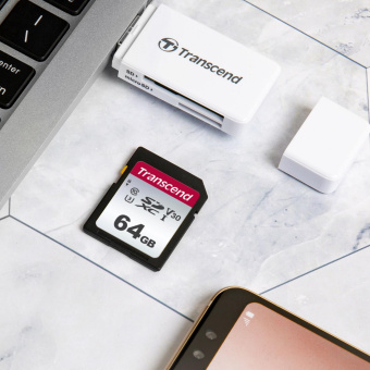 Флеш карта SDXC 64Gb Class10 Transcend TS64GSDC300S 300S w/o adapter от магазина РЭССИ