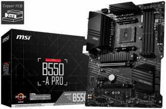 Материнская плата MSI B550-A PRO Soc-AM4 AMD B550 4xDDR4 ATX AC`97 8ch(7.1) GbLAN RAID+HDMI+DP от магазина РЭССИ