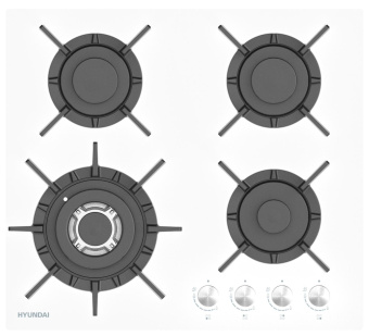 Газовая варочная поверхность Hyundai HHG 6437 WG белый от магазина РЭССИ