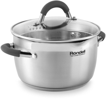 Кастрюля Rondell Flamme RDS-025 5.7л. d=24см (с крышкой) серебристый от магазина РЭССИ
