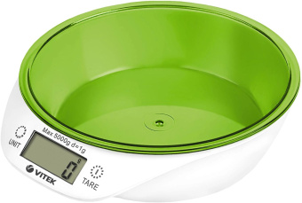 Весы кухонные электронные Vitek VT-2400 макс.вес:5кг белый/зеленый от магазина РЭССИ