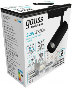 Система трековая Gauss TR073 32Вт 4000K цв.св.:белый нейтральный черный от магазина РЭССИ