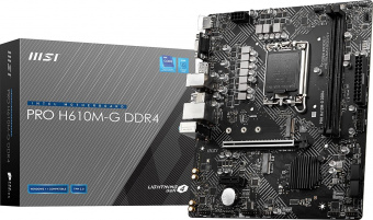 Материнская плата MSI PRO H610M-G DDR4 Soc-1700 Intel H610 2xDDR4 mATX AC`97 8ch(7.1) GbLAN+VGA+HDMI+DP от магазина РЭССИ