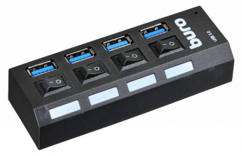Разветвитель USB 3.0 Buro BU-HUB4-U3.0-L 4порт. черный от магазина РЭССИ