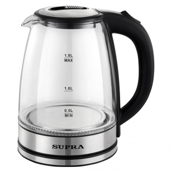 Чайник электрический Supra KES-1852G 1.8л. 1500Вт черный (корпус: стекло) от магазина РЭССИ