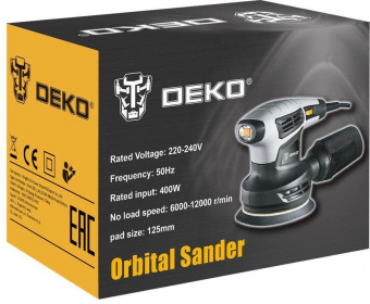 Эксцентриковая шлифовальная машина Deko DKG400-125 400Вт от магазина РЭССИ