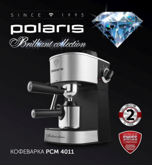 Кофеварка рожковая Polaris PCM 4011 800Вт нержавеющая сталь от магазина РЭССИ