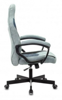 Кресло игровое Zombie VIKING 6 KNIGHT Fabric голубой с подголов. крестов. металл от магазина РЭССИ