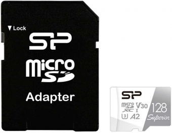 Флеш карта microSDXC 128Gb Class10 Silicon Power SP128GBSTXDA2V20SP Superior + adapter от магазина РЭССИ