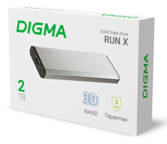 Накопитель SSD Digma USB 3.2 2Tb DGSR8002T1MSR RUN X 1.8" серебристый от магазина РЭССИ