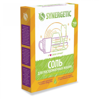 Соль высокой степени очистки для посудомоечных машин SYNERGETIC 750 гр 4607971450566 102752 от магазина РЭССИ