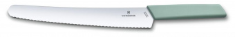 Нож кухонный Victorinox Swiss Modern (6.9076.26W44B) стальной для хлеба лезв.260мм серрейт. заточка зеленый блистер от магазина РЭССИ