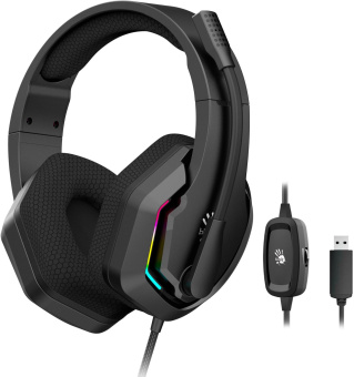 Наушники с микрофоном A4Tech Bloody G260 черный 2м мониторные USB оголовье (G260) от магазина РЭССИ