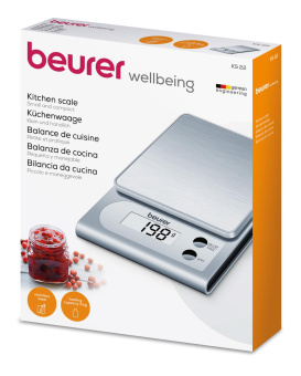 Весы кухонные электронные Beurer KS22 макс.вес:3кг серебристый от магазина РЭССИ