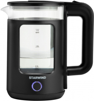 Чайник электрический Starwind SKG1053 1.7л. 1800Вт черный (корпус: стекло) от магазина РЭССИ
