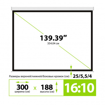 Экран Cactus 188x300см SIlverMotoExpert CS-PSSME-300X188-WT 16:10 настенно-потолочный рулонный темно-серый (моторизованный привод) от магазина РЭССИ