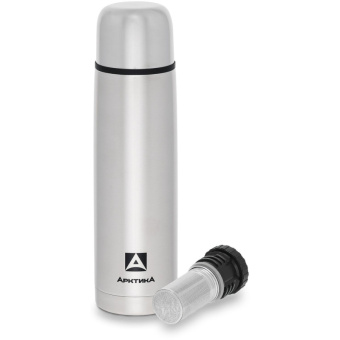 Классический термос для напитков Арктика с узким горлом и глухой пробкой со съемным ситечком объем 1 л 101-1000С от магазина РЭССИ