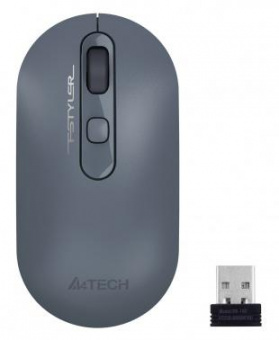 Мышь A4Tech Fstyler FG20 пепельный/синий оптическая (2000dpi) беспроводная USB для ноутбука (4but) от магазина РЭССИ