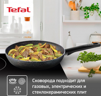 Сковорода Tefal Natural Cook 04211924 круглая 24см ручка несъемная (с крышкой) серый (9100046100) от магазина РЭССИ