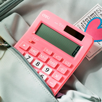 Калькулятор настольный Deli EM210FPINK розовый 12-разр. от магазина РЭССИ