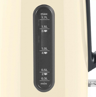 Чайник электрический Bosch TWK4P437 1.7л. 2400Вт бежевый/черный (корпус: пластик) от магазина РЭССИ