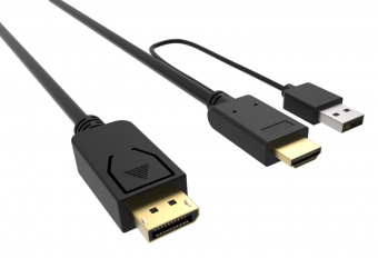 Кабель аудио-видео Buro HDMI (m)/DisplayPort (m) 2м. Позолоченные контакты черный (HDMI-DP-2M) от магазина РЭССИ