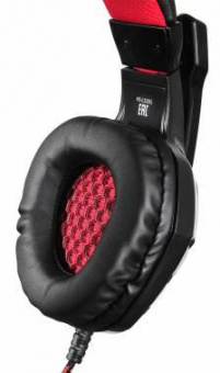 Наушники с микрофоном Оклик HS-L320G Phoenix черный/красный 1.9м мониторные оголовье (359482) от магазина РЭССИ