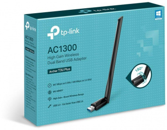 Сетевой адаптер WiFi TP-Link Archer T3U Plus AC1300 USB 3.0 (ант.внеш.несъем.) от магазина РЭССИ