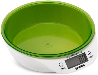Весы кухонные электронные Vitek VT-2400 макс.вес:5кг белый/зеленый от магазина РЭССИ
