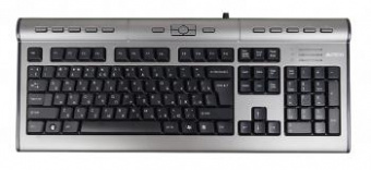 Клавиатура A4Tech KLS-7MUU серебристый/черный USB slim Multimedia от магазина РЭССИ