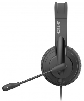 Наушники с микрофоном A4Tech HU-11 черный 2м накладные USB оголовье (HU-11/USB/BLACK) от магазина РЭССИ