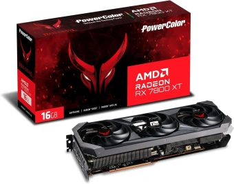 Видеокарта PowerColor PCI-E 4.0 RX7800XT 16G-E/OC AMD Radeon RX 7800XT 16Gb 256bit GDDR6 2169/19500 HDMIx1 DPx3 HDCP Ret от магазина РЭССИ