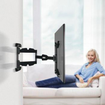 Кронштейн для телевизора Hama H-108712 черный 32"-65" макс.25кг настенный поворотно-выдвижной и наклонный от магазина РЭССИ