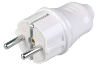 Вилка прямая ВПп10-01-Ст разборная с заземл. контактом 16А бел. EVP10-16-01-K01 от магазина РЭССИ