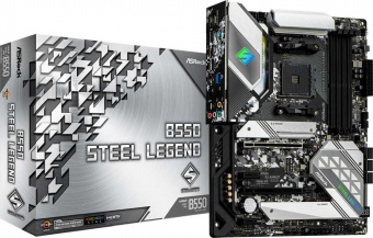 Материнская плата Asrock B550 STEEL LEGEND Soc-AM4 AMD B550 4xDDR4 ATX AC`97 8ch(7.1) 2.5Gg RAID+HDMI+DP от магазина РЭССИ