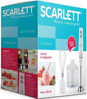 Блендер погружной Scarlett SC-HB42F84 850Вт белый от магазина РЭССИ