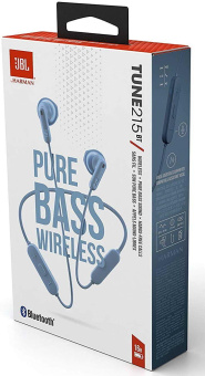 Гарнитура вкладыши JBL Tune 215BT синий беспроводные bluetooth шейный обод (JBLT215BTBLU) от магазина РЭССИ