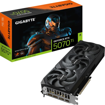 Видеокарта Gigabyte PCI-E GV-N507TWF3OC-16GD 1.0 NVIDIA GeForce RTX 5070TI 16Gb 256bit GDDR7 2497/28000 HDMIx1 DPx3 HDCP Ret от магазина РЭССИ